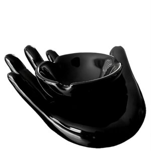 Cenicero de Cerámica de Mano Negra